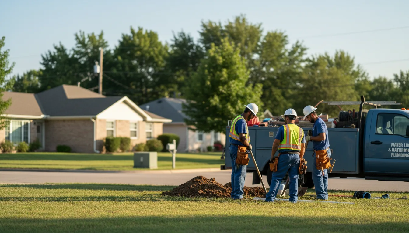 Residential water line and bathroom plumbing service in Thorn Hill, TN